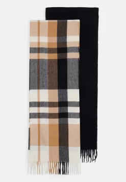 Pier One Set Unisex - Sciarpa - Black/Beige