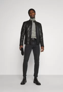 Pier One 2 PackBasic TurtleneckMaglioneBlack/Mottled Light Grey Uomo Maglieria PI922Q06B-Q14