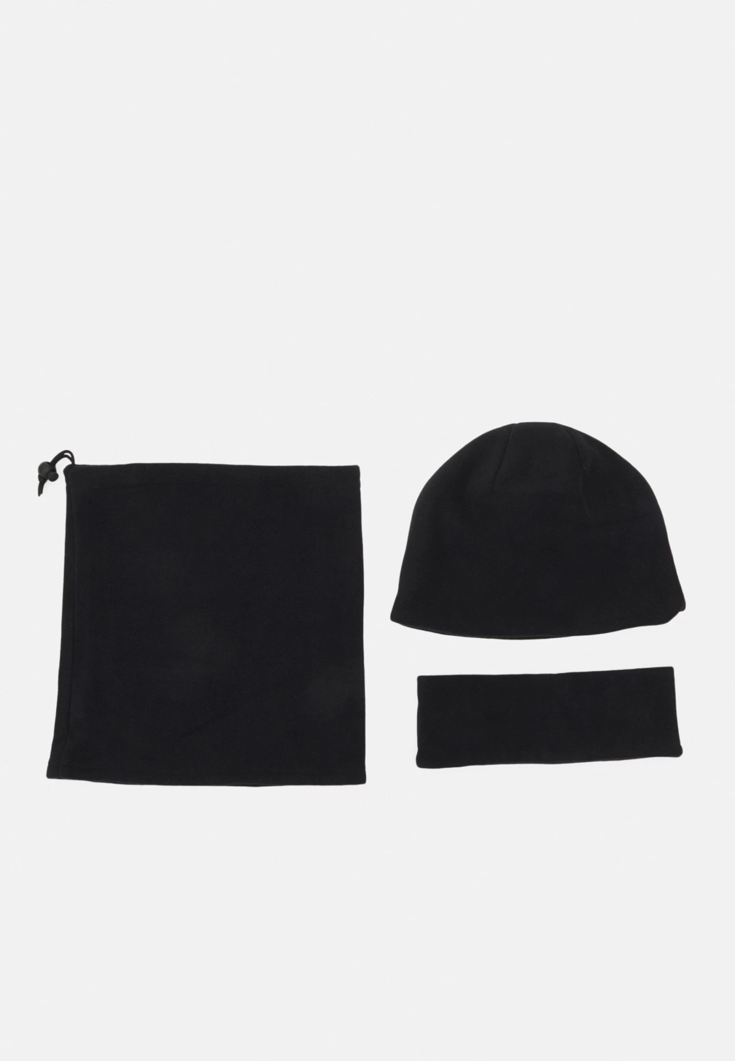 Pier One Fleece Unisex Set - Berretto - Black 1 Pier One Fleece Unisex Set - Berretto - Black