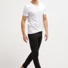 Pier One 2 PackT-Shirt BasicWhite/Black Uomo T-shirt E Polo PI982AA01-A12
