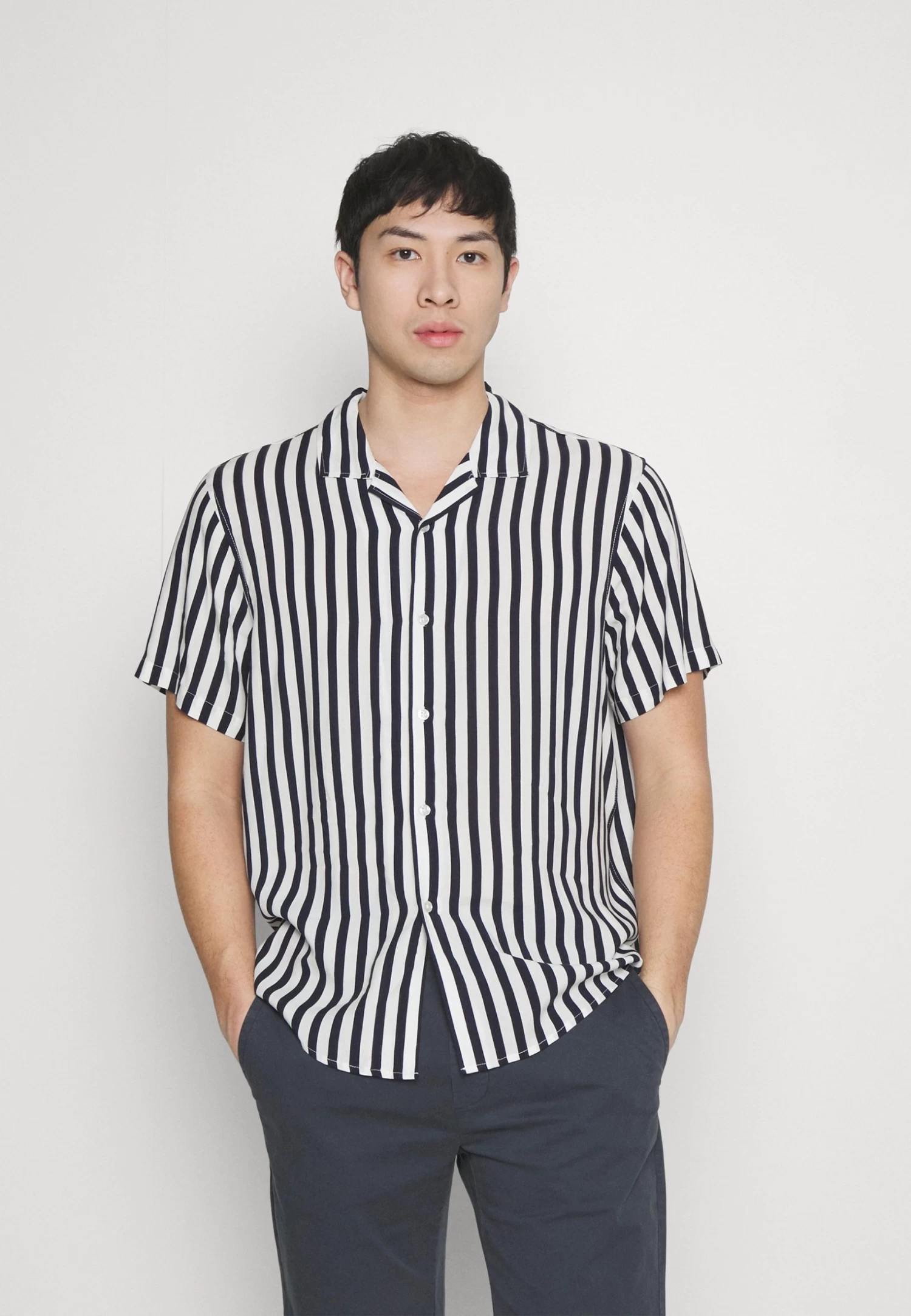 Pier One Camicia - Dark Blue/White 1 Pier One Camicia - Dark Blue/White