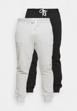 Pier One 2 PackPantaloni SportiviBlack/Mottled Light Grey Uomo Pantaloni Sportivi E Joggers PI922E03T-Q11