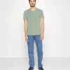 Pier One V Neck Bird Tonal 3 PackT-Shirt BasicMint/Off-Whit/Blue Grey Uomo T-shirt E Polo PI922O0XL-M11