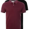 Pier One 2 PackPoloBordeaux/Black Uomo T-shirt E Polo PI922P04J-G11