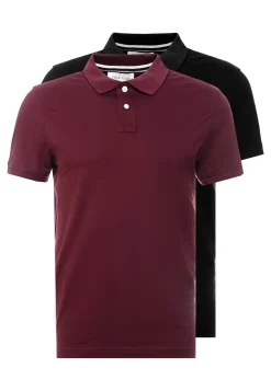 Pier One 2 PackPoloBordeaux/Black Uomo T-shirt E Polo PI922P04J-G11