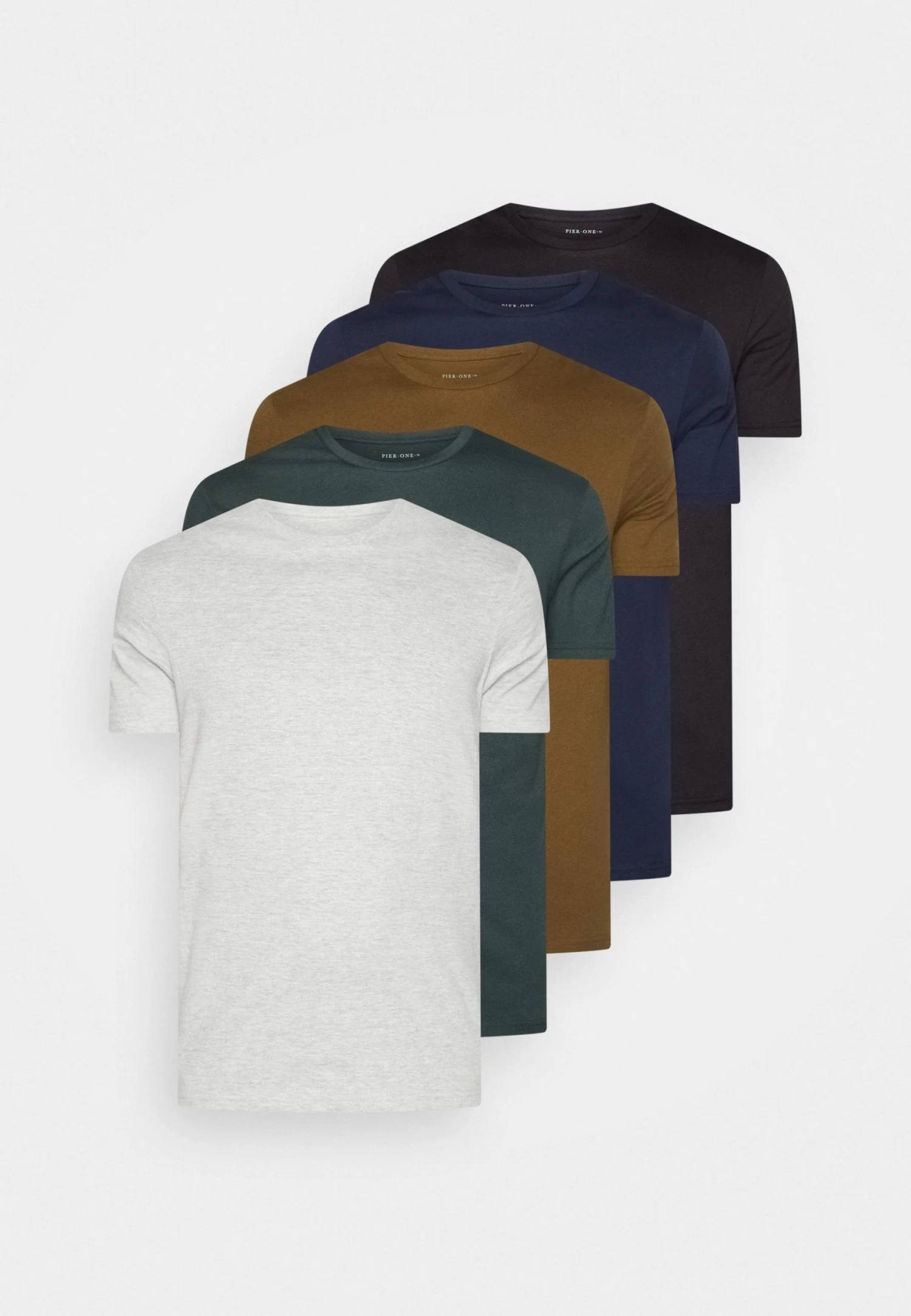 Pier One Unisex 5 PackT-Shirt BasicBlack /Dark Blue/Dark Green Donna T-shirt E Top PI921001F-Q11 8 Pier One Unisex 5 PackT-Shirt BasicBlack /Dark Blue/Dark Green Donna T-shirt E Top PI921001F-Q11 - immagine 8