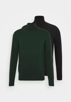 Pier One 2 Pack - Basic Turtleneck - Maglione - Black/Dark Green -Pier One 903218958e2e432c9ae54008d290ccf6 scaled