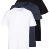 Pier One 3 PackT-Shirt BasicBlack/White/Blue Uomo T-shirt E Polo PI922O0GQ-Q13