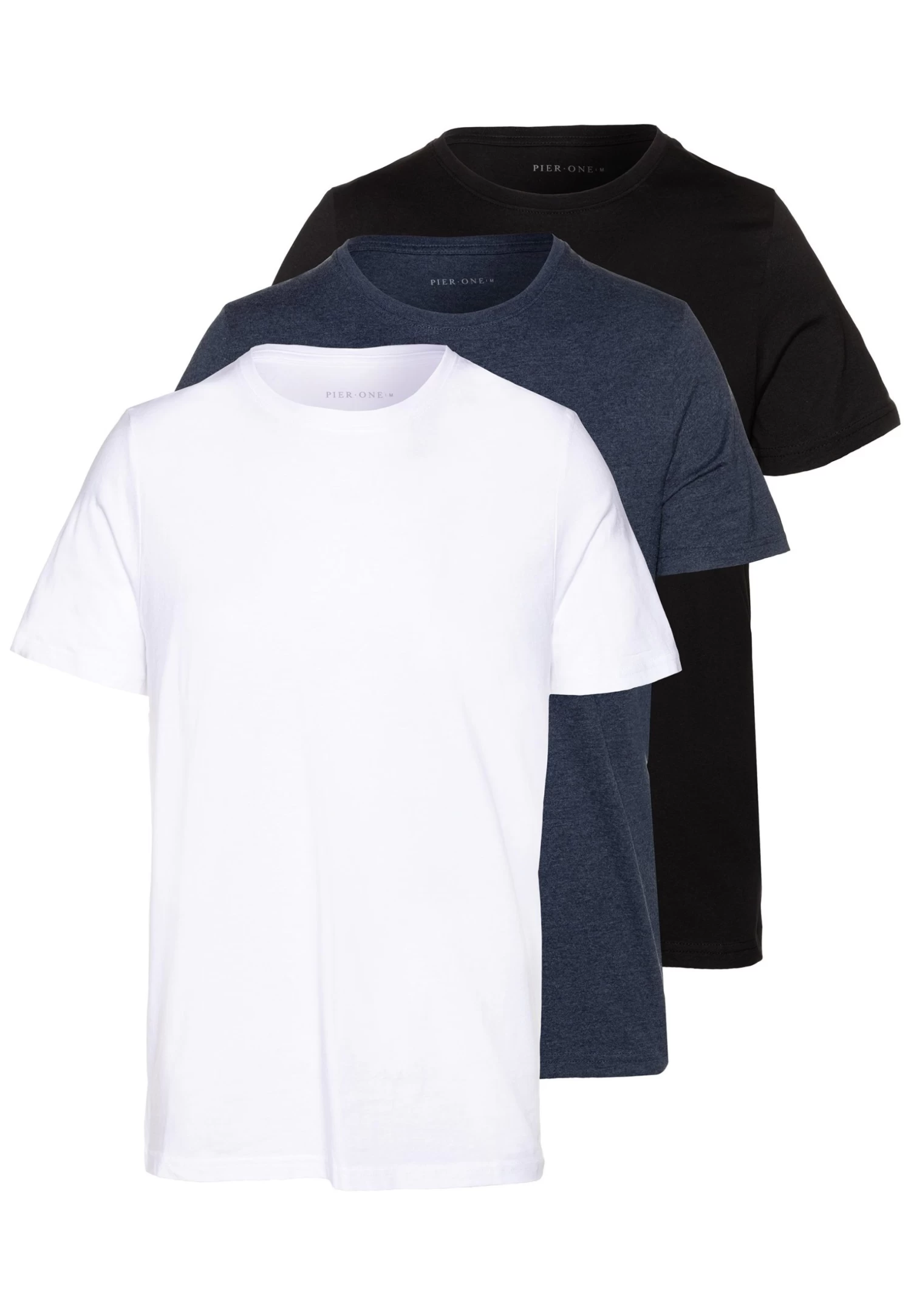 Pier One 3 PackT-Shirt BasicBlack/White/Blue Uomo T-shirt E Polo PI922O0GQ-Q13 1 Pier One 3 PackT-Shirt BasicBlack/White/Blue Uomo T-shirt E Polo PI922O0GQ-Q13