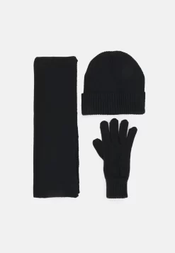 Pier One Set Unisex - Sciarpa - Black