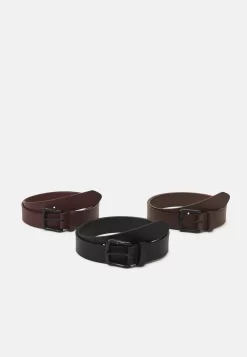 Pier One 3 Pack Unisex - Cintura - Black/Brown/Dark Brown