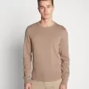 Pier One Basic CrewneckMaglioneMottled Beige Uomo Maglieria PI922Q009-B12
