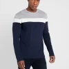 Pier One Maglietta A Manica LungaGrey/Dark Blue Uomo T-shirt E Polo PI922O0GL-C11