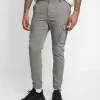 Pier One Cuffed Skinny Trouser- Pantaloni Cargo - Grey