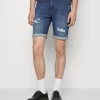 Pier One Shorts Di JeansDark Blue Denim Uomo Jeans PI922F04L-K12