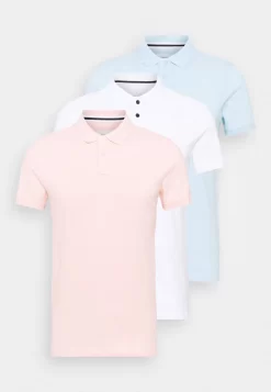 Pier One 3 Pack - Polo - White/Light Blue/Pink -Pier One e076d6446cf4456082c2304ae412145d scaled