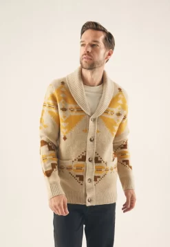 Pier One CardiganBeige/Multi-Coloured Uomo Maglieria PI922Q0BY-B11