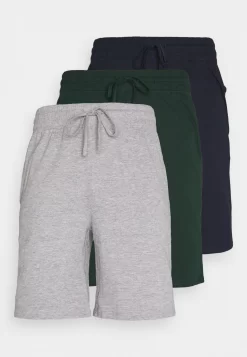 Pier One 3 PackPantaloni Del PigiamaDark Blue /Mottled Dark Grey/Dark Green Uomo Per La Notte PI982L00F-K13